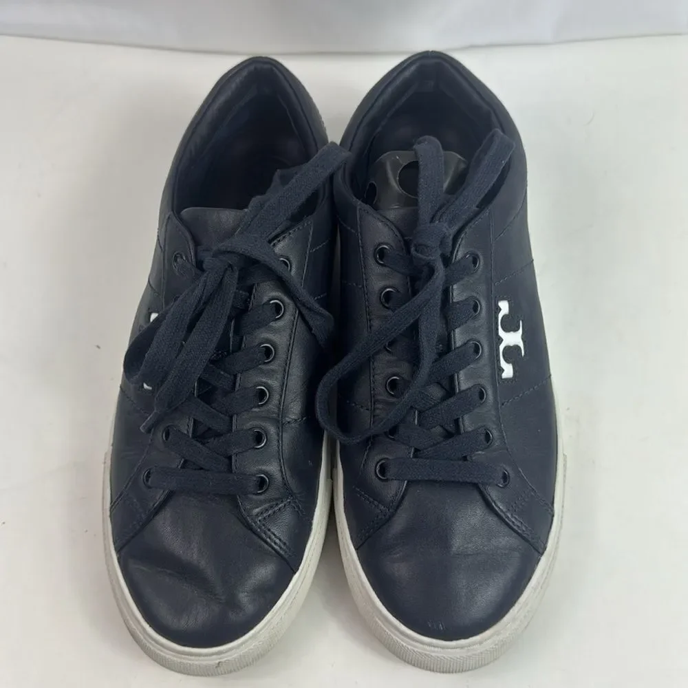 Tory Burch Amalia T-Logo Navy Blue Leather Low Top Women’s Sneakers